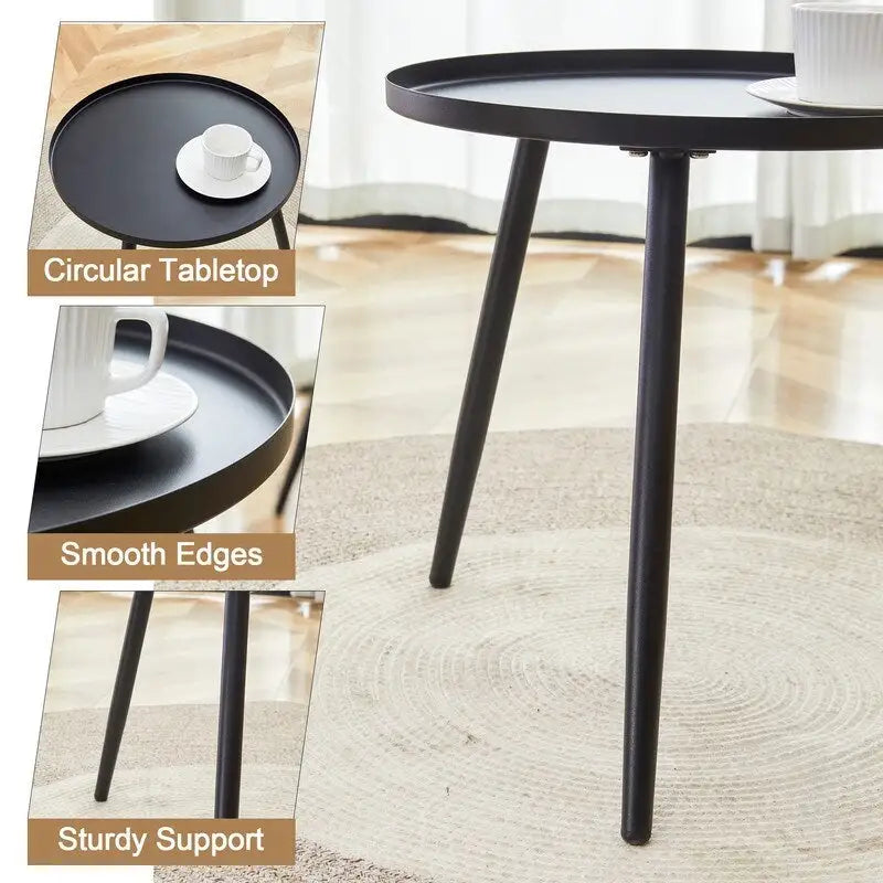 Modern 3-Piece Outdoor Set ¨C 17.7     Spill-Proof Round Coffee Table & 2 Rattan Swivel Chairs for Patio Tea Time?