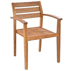 7-Piece Outdoor Patio Acacia Wood Dining Set with Removable Cushions and Bench