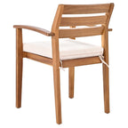 7-Piece Outdoor Patio Acacia Wood Dining Set with Removable Cushions and Bench