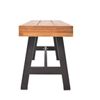 7-Piece Outdoor Patio Acacia Wood Dining Set with Removable Cushions and Bench