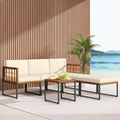 Costway 6 PCS Acacia Wood Patio Furniture Set Outdoor Sectional - See Details
