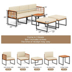 Costway 6 PCS Acacia Wood Patio Furniture Set Outdoor Sectional - See Details