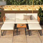 Costway 6 PCS Acacia Wood Patio Furniture Set Outdoor Sectional - See Details