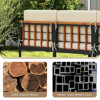 Costway 6 PCS Acacia Wood Patio Furniture Set Outdoor Sectional - See Details