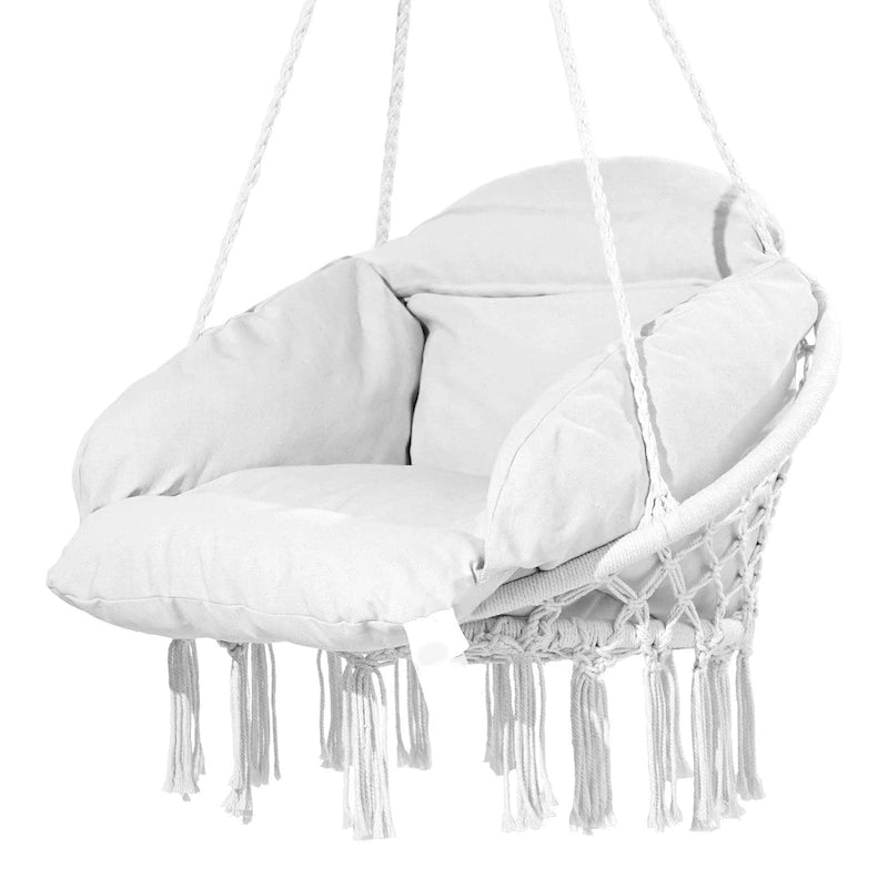 Hanging Hammock Swinging Chair with Cushion for Patio, Bedroom, or Balcony - 31.5 x 24.6 x 31.5 Inch