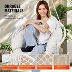 Hanging Hammock Swinging Chair with Cushion for Patio, Bedroom, or Balcony - 31.5 x 24.6 x 31.5 Inch