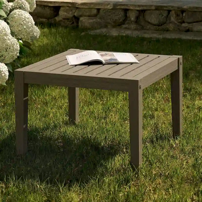 Northlake Square Outdoor Patio Teak Side Table