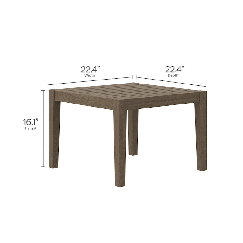 Northlake Square Outdoor Patio Teak Side Table