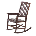 Farmhouse Acacia Wood Rocking Chair, Indoor/Outdoor Solid Wood Patio Furniture with Ergonomic Design & Weather-Resistant Finish