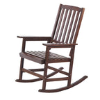 Farmhouse Acacia Wood Rocking Chair, Indoor/Outdoor Solid Wood Patio Furniture with Ergonomic Design & Weather-Resistant Finish