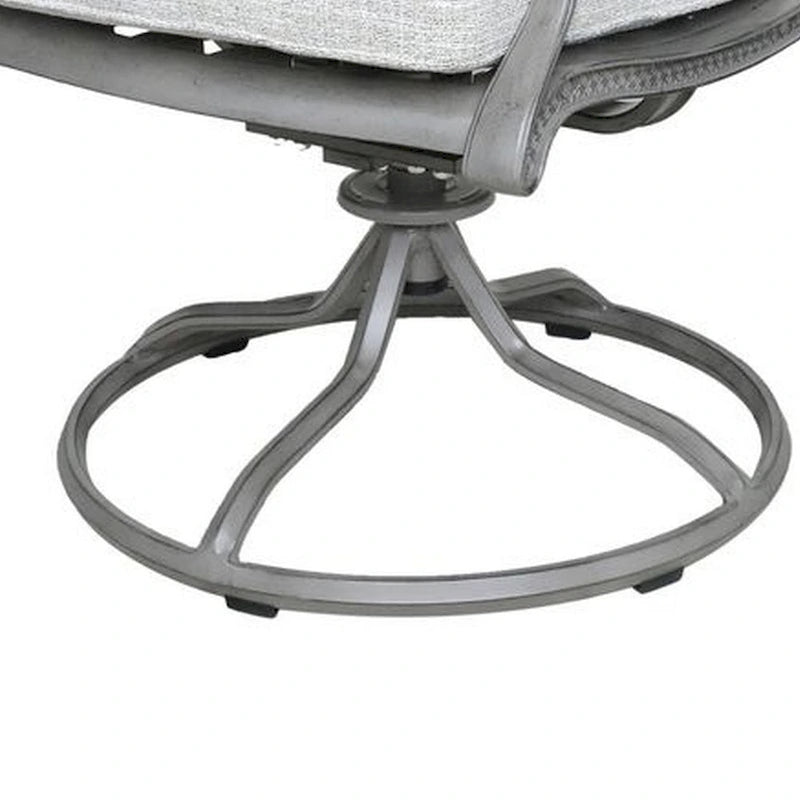 Mace Outdoor Dining Swivel Rocker Chair Set of 2, Aluminium, Golden Beige