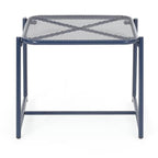 Powder-Coated Iron Side Table 15.5 Inch Mesh Design Outdoor Elba Collection