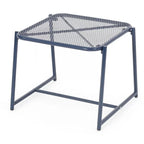 Powder-Coated Iron Side Table 15.5 Inch Mesh Design Outdoor Elba Collection
