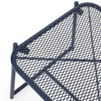 Powder-Coated Iron Side Table 15.5 Inch Mesh Design Outdoor Elba Collection