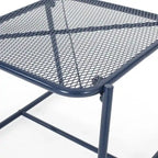 Powder-Coated Iron Side Table 15.5 Inch Mesh Design Outdoor Elba Collection