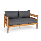 Christopher Knight Home-Ethan Outdoor Acacia Wood Loveseat and Coffee Table Set