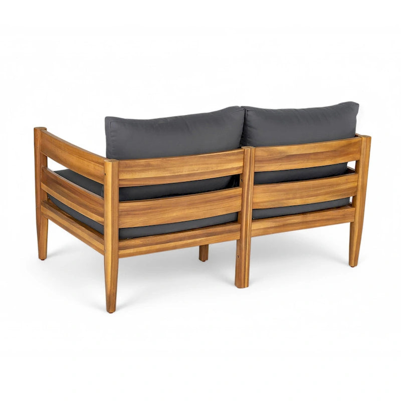 Christopher Knight Home-Ethan Outdoor Acacia Wood Loveseat and Coffee Table Set