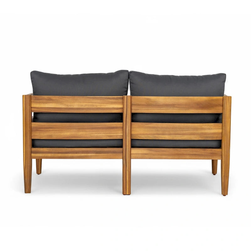 Christopher Knight Home-Ethan Outdoor Acacia Wood Loveseat and Coffee Table Set
