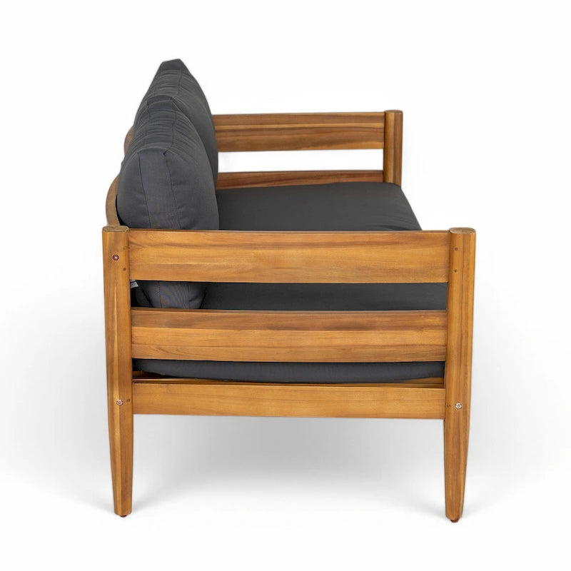 Christopher Knight Home-Ethan Outdoor Acacia Wood Loveseat and Coffee Table Set