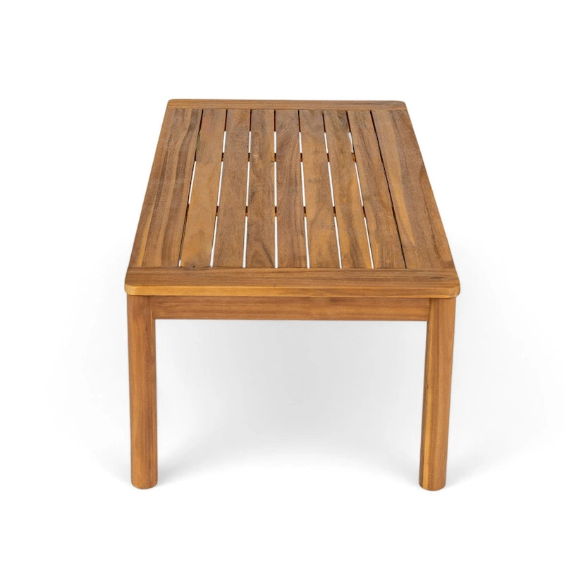 Christopher Knight Home-Ethan Outdoor Acacia Wood Loveseat and Coffee Table Set