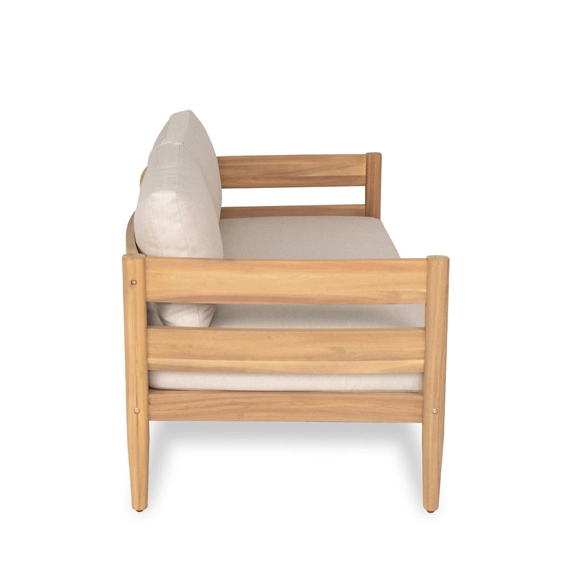 Christopher Knight Home-Ethan Outdoor Acacia Wood Loveseat and Coffee Table Set