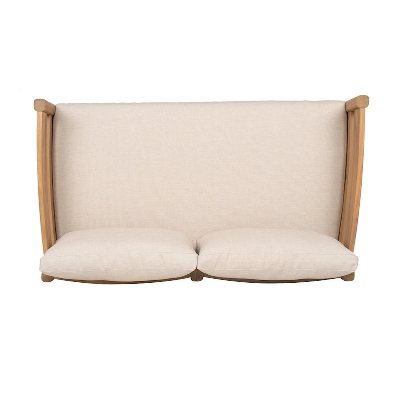 Christopher Knight Home-Ethan Outdoor Acacia Wood Loveseat and Coffee Table Set