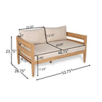 Christopher Knight Home-Ethan Outdoor Acacia Wood Loveseat and Coffee Table Set