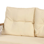 Moasis 4 Pieces All-Weather Patio Furniture Set,Outdoor Bistro Conversation Set with Beige Cushions and Coffee Table