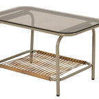 Moasis 4 Pieces All-Weather Patio Furniture Set,Outdoor Bistro Conversation Set with Beige Cushions and Coffee Table