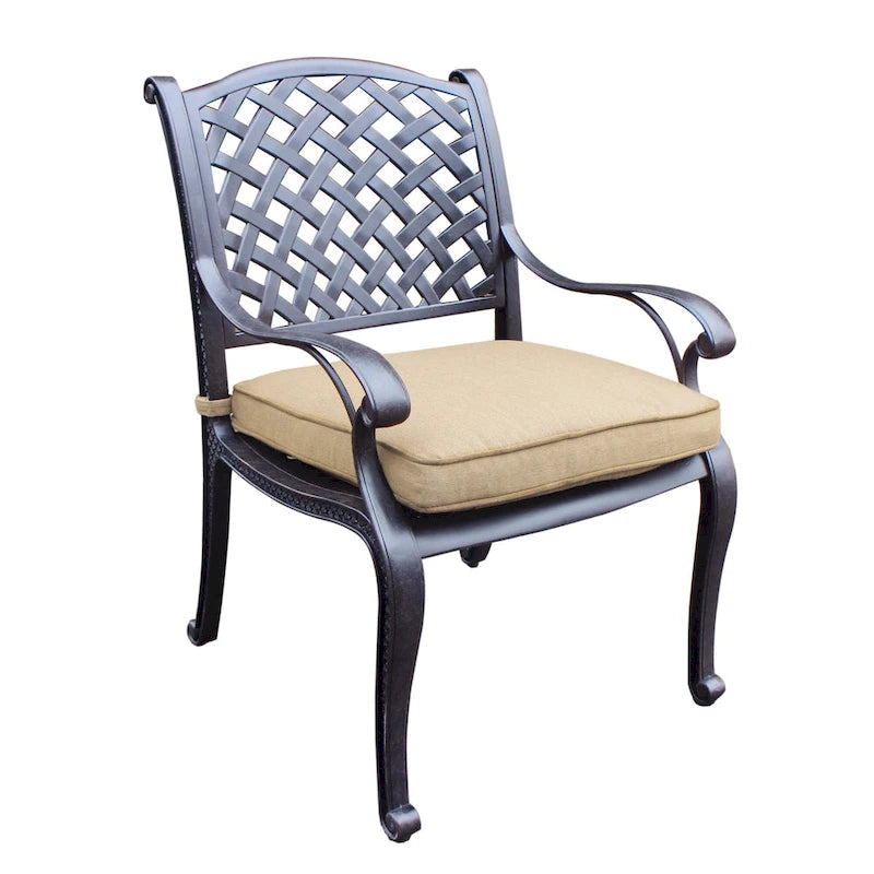 Aluminum Dining Arm Chair with Cushion