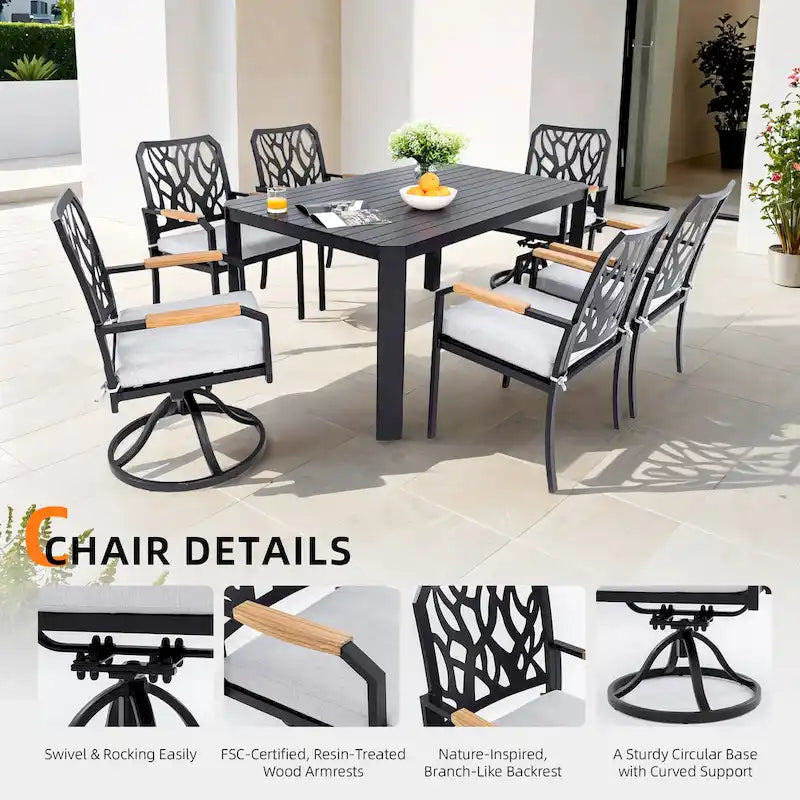 Outdoor Patio Aluminum Swivel Rocker 2PCS with Outdoor