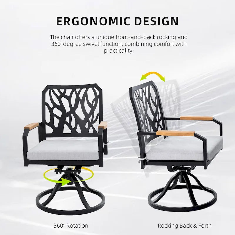 Outdoor Patio Aluminum Swivel Rocker 2PCS with Outdoor