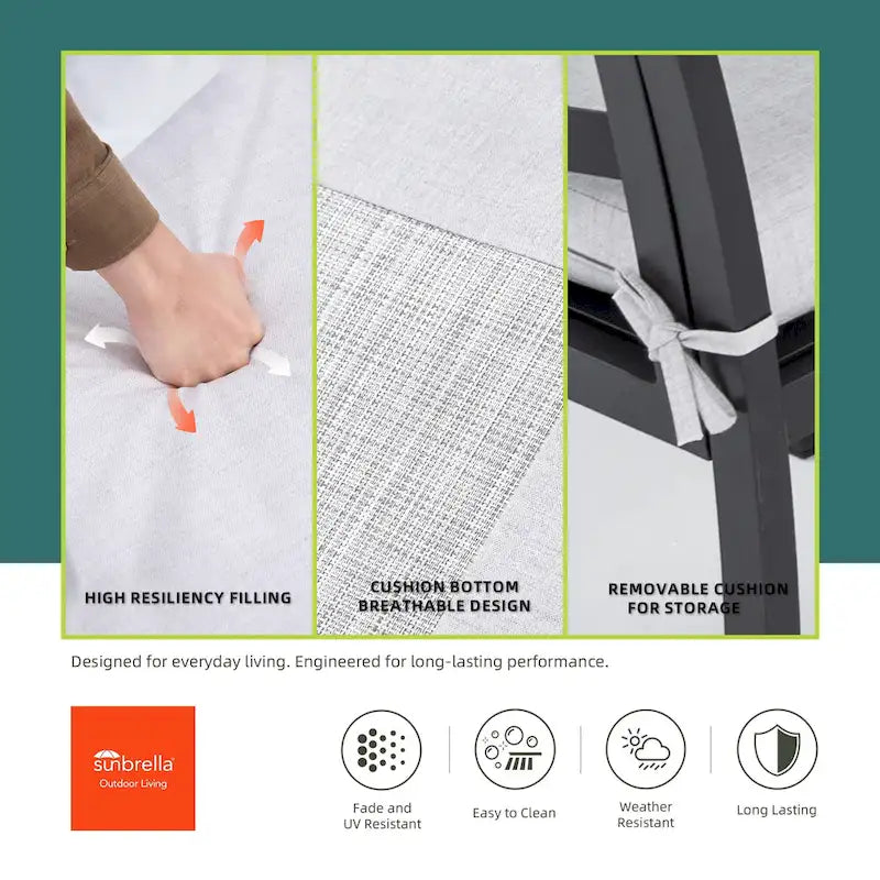 Outdoor Patio Aluminum Swivel Rocker 2PCS with Outdoor