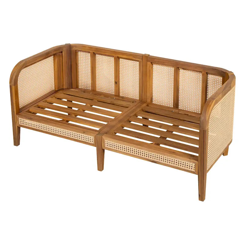 Christopher Knight Home - Torres Outdoor Acacia Wood 3 Pieces Cushioned Chat Set