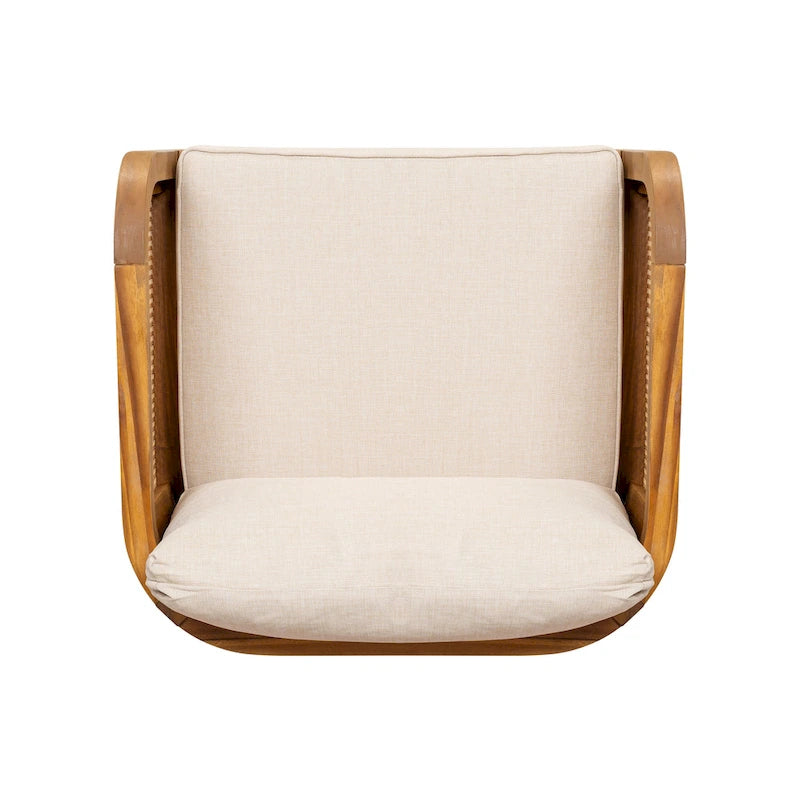 Christopher Knight Home - Torres Outdoor Acacia Wood 3 Pieces Cushioned Chat Set