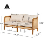 Christopher Knight Home - Torres Outdoor Acacia Wood 3 Pieces Cushioned Chat Set