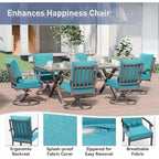 7-Pieces Outdoor Dining Set with X-Leg Table and Swivel Chairs