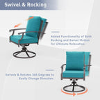 7-Pieces Outdoor Dining Set with X-Leg Table and Swivel Chairs