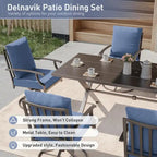 7-Pieces Outdoor Dining Set with X-Leg Table and Swivel Chairs
