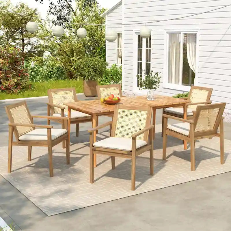 Christopher Knight Home - Thaddeus Acacia Wood Outdoor 7-Piece Dining Set