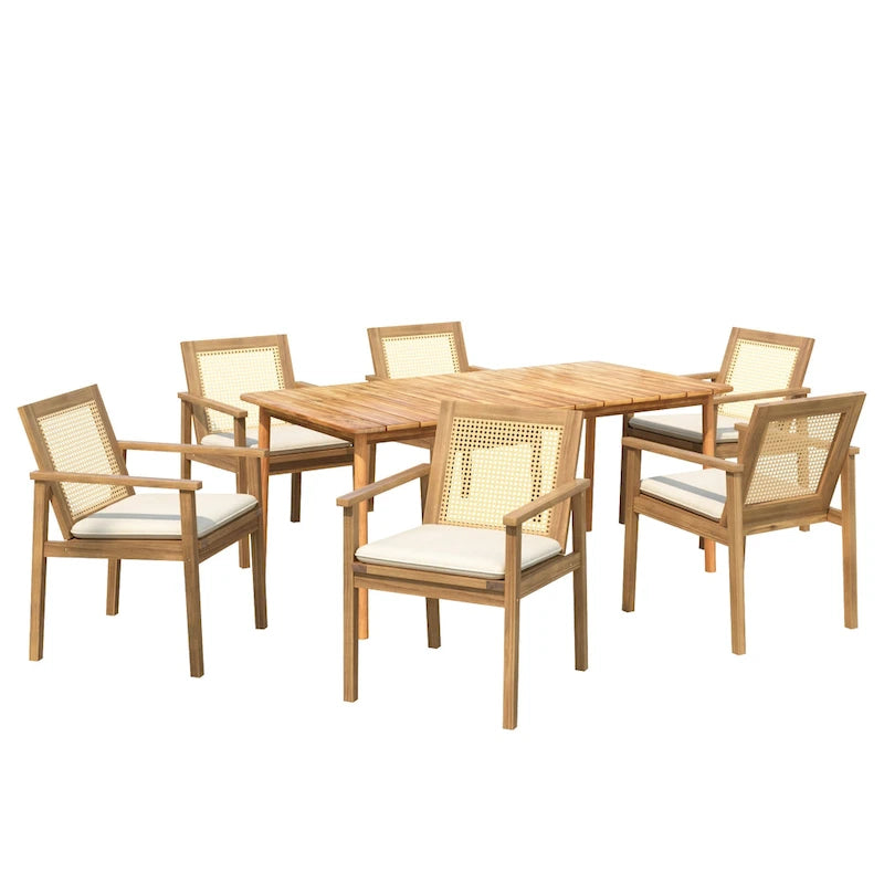 Christopher Knight Home - Thaddeus Acacia Wood Outdoor 7-Piece Dining Set