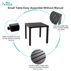 3-Piece Metal Patio Dining Set, 1 Square Table and 2 Folding Sling Chairs - N/A