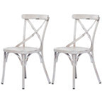 Iron Farmhouse Outdoor Dining Chair (Set of 2) - 22 x 19 x 35