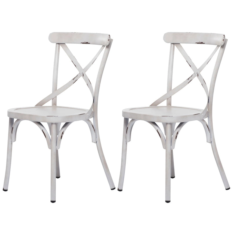 Iron Farmhouse Outdoor Dining Chair (Set of 2) - 22 x 19 x 35