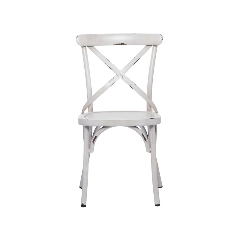 Iron Farmhouse Outdoor Dining Chair (Set of 2) - 22 x 19 x 35