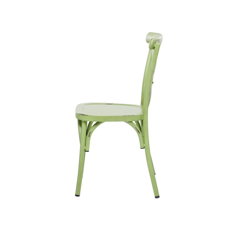 Iron Farmhouse Outdoor Dining Chair (Set of 2) - 22 x 19 x 35