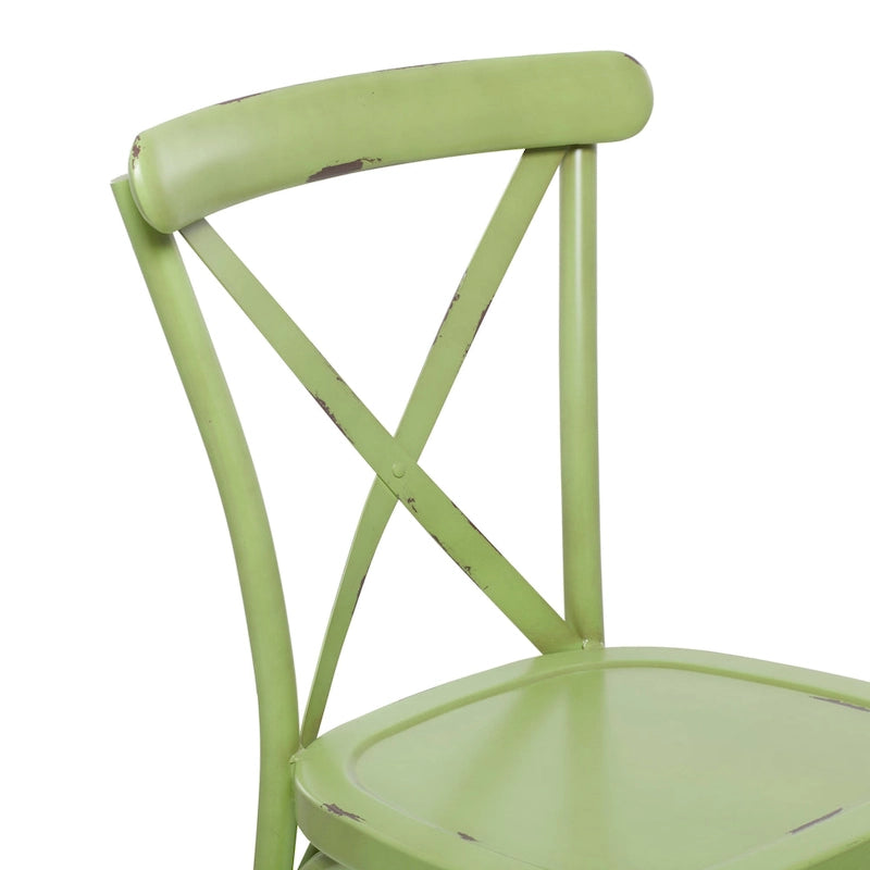 Iron Farmhouse Outdoor Dining Chair (Set of 2) - 22 x 19 x 35