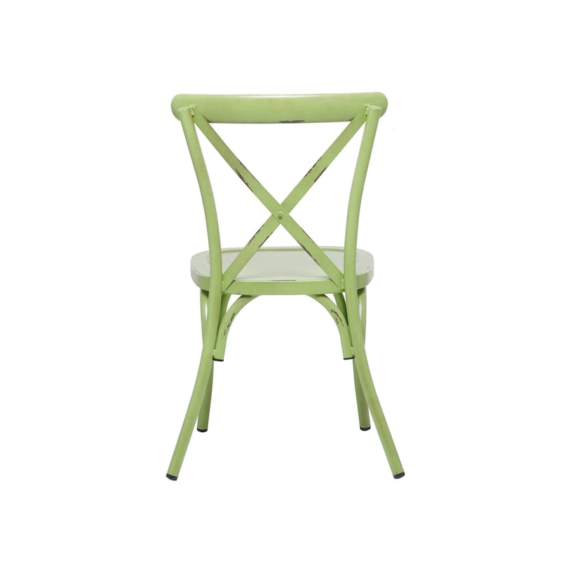 Iron Farmhouse Outdoor Dining Chair (Set of 2) - 22 x 19 x 35