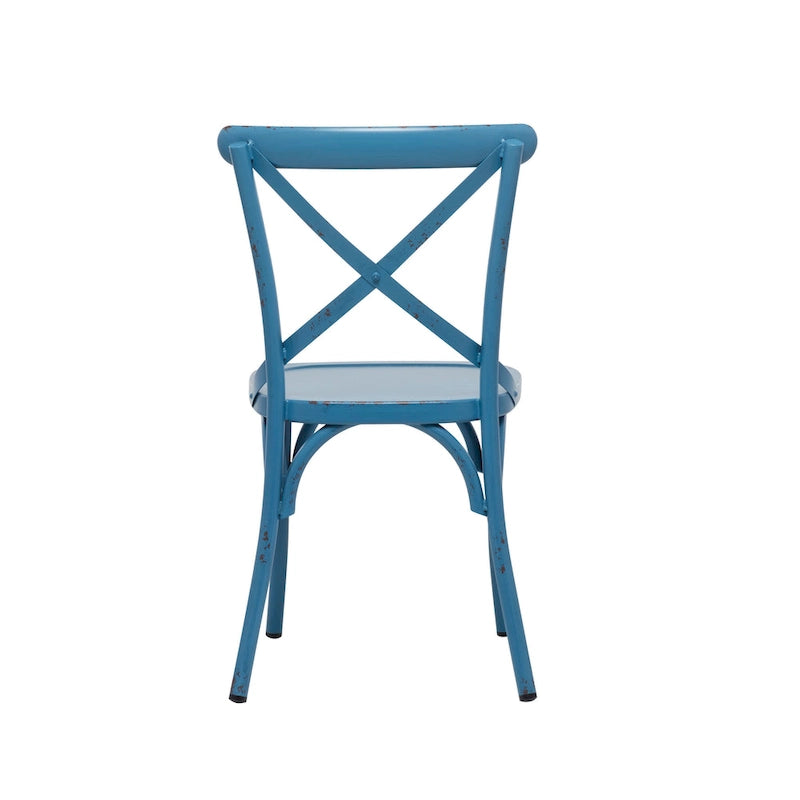 Iron Farmhouse Outdoor Dining Chair (Set of 2) - 22 x 19 x 35