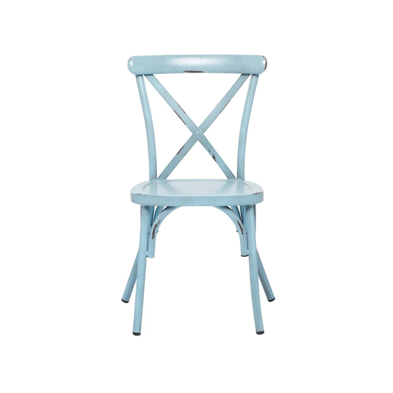 Iron Farmhouse Outdoor Dining Chair (Set of 2) - 22 x 19 x 35